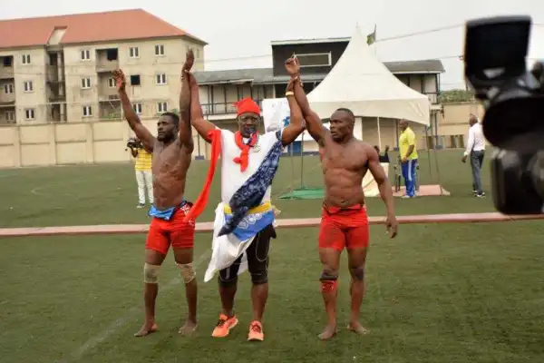 Crowd Gather As Governor Wike Hosts Wrestling Tournament In Rivers